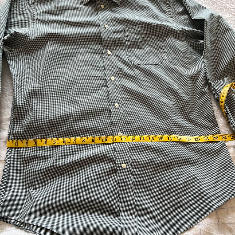 Jos A Bank Long Sleeve Button Down Green Bingham Dress Shirt - Picture 6 of 9